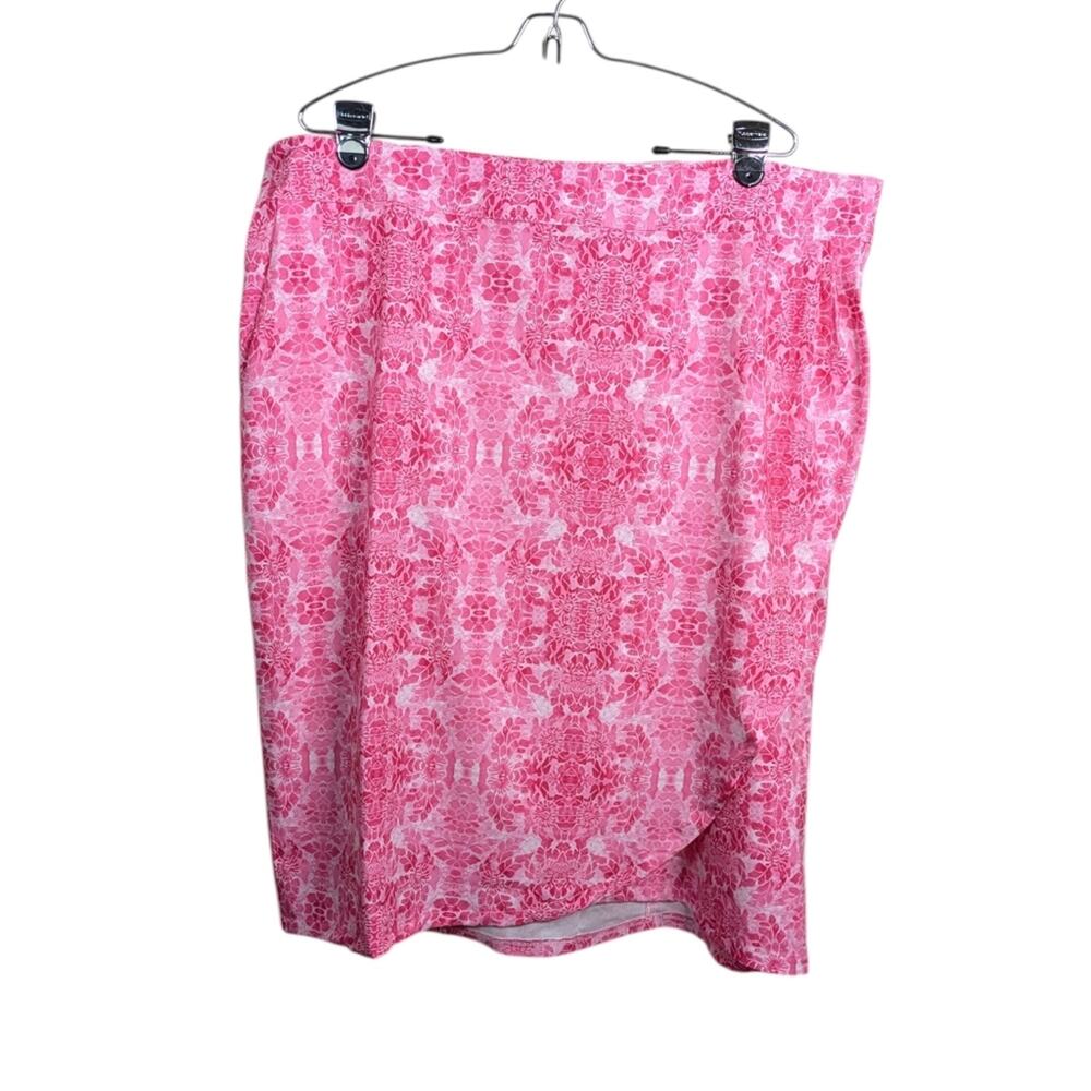 Rip Skirt Hawaii Bali Wrap Skirt 2X XXL Pink Adjustable Pockets Tropical Resort